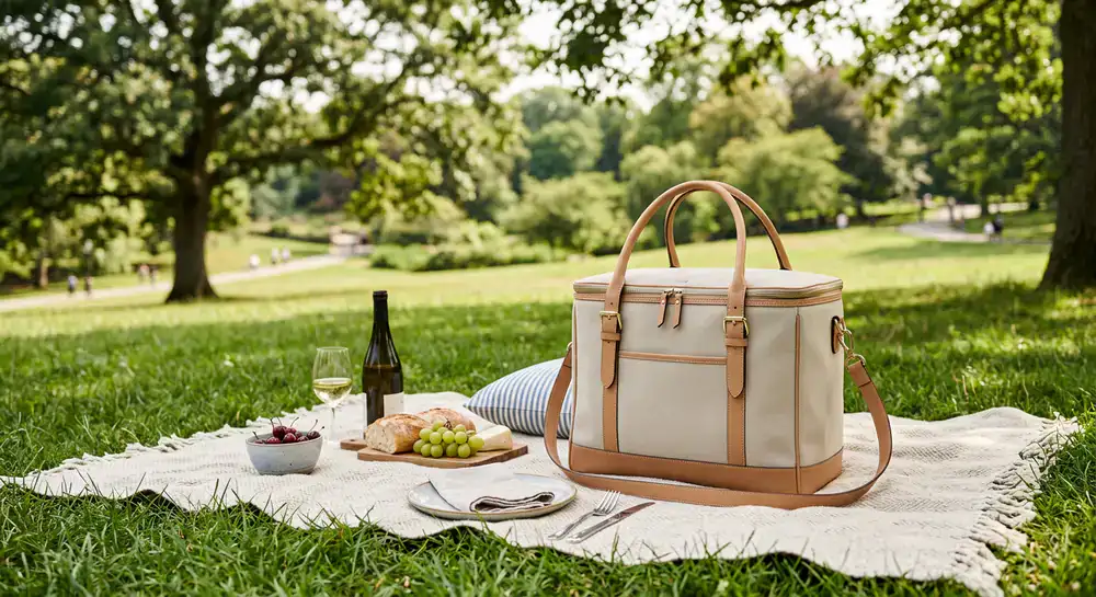 Borsa termica da picnic elegante nel parco